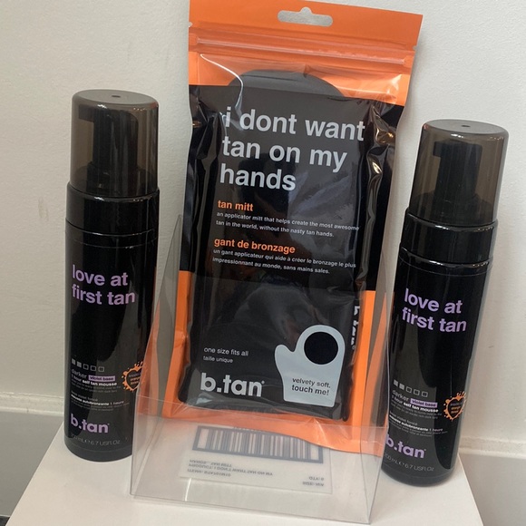 B.TAN sunless tanning bundle - Love at First Tan self tan mousse & Tan Mitt NEW - Picture 1 of 4